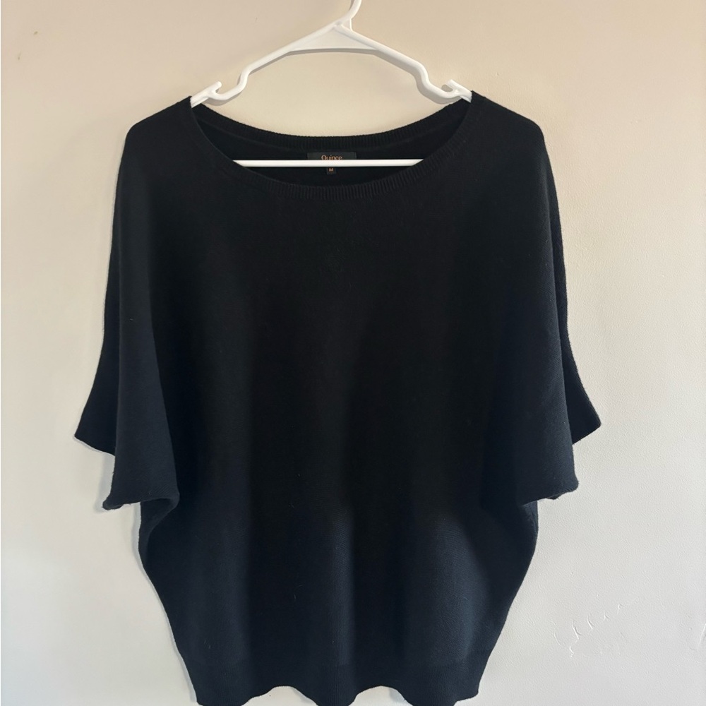 Like new Women's QUINCE black cotton and cashmere sweater size M - Picture 5 of 5